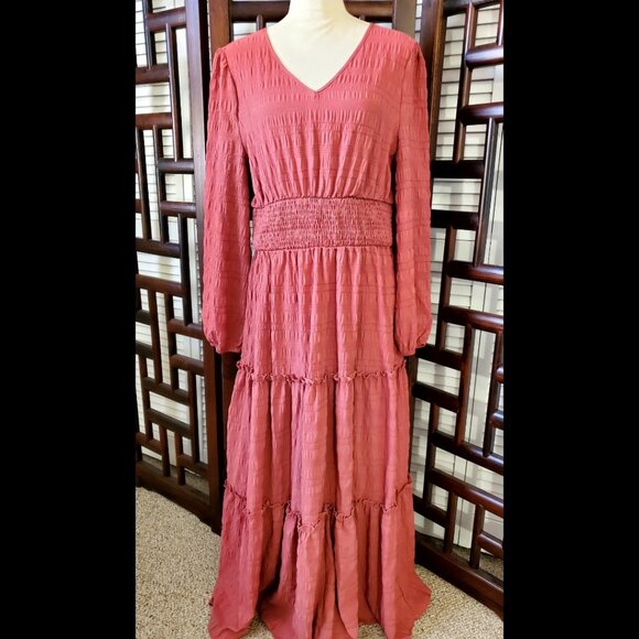 NWT Women's Solid Ruffle Hem A-Line Dress Size 12 (XL) - Picture 2 of 8